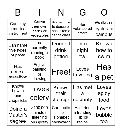 Food Relief Bingo! Bingo Card