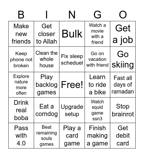 2025 Bingo - Savagebaraka Bingo Card