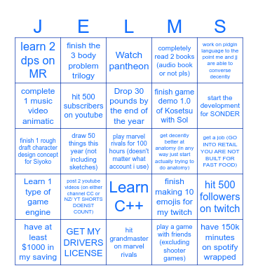 2025 BINGO !! Bingo Card