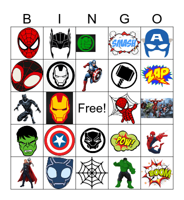 superhero bingo Card