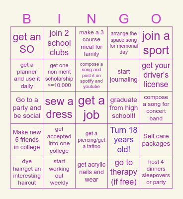 2025 New Years Bingo Card