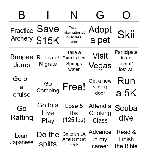 2025 Bingo Card