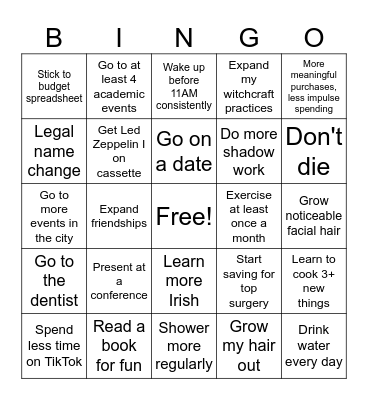 2025 Bingo Card