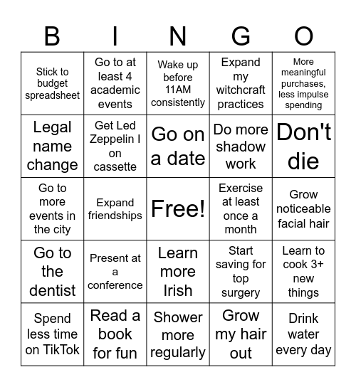 2025 Bingo Card