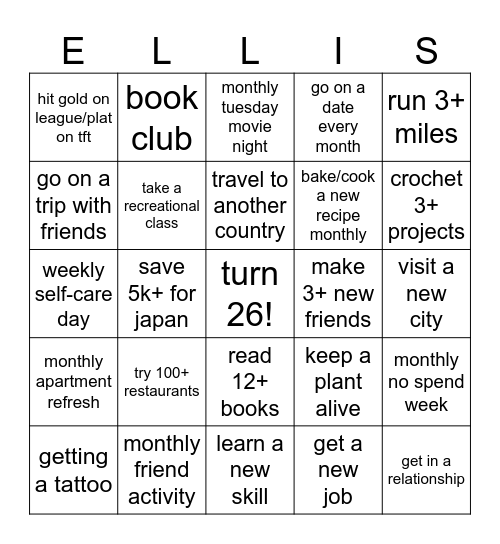 2025 Bingo Card