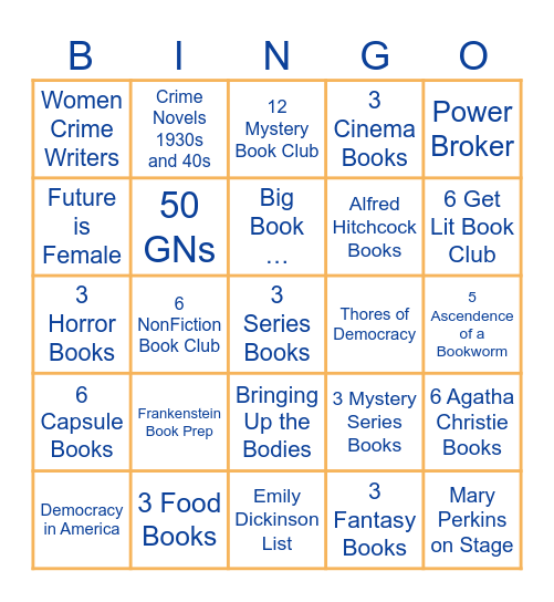 Books 2025 Bingo Card