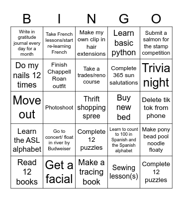 2025 Bingo! Bingo Card