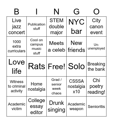 Alan's 2025! Bingo Card