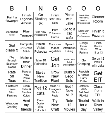 Ivy's 2025 Bingo Card