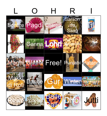 Lohri Bingo Card
