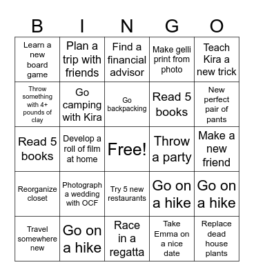 2025 Bingo Card