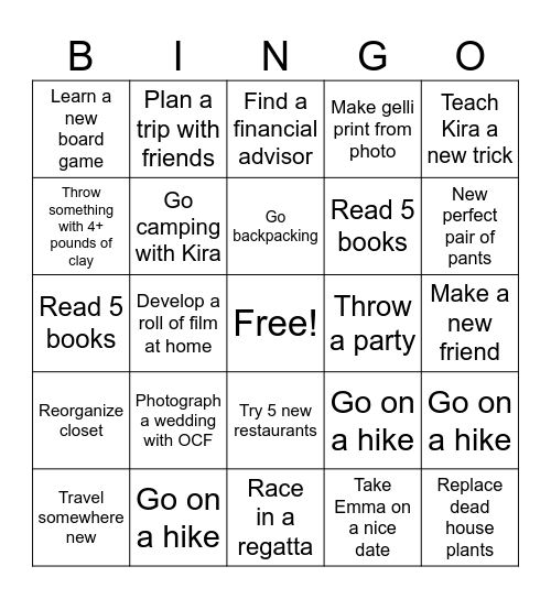 2025 Bingo Card