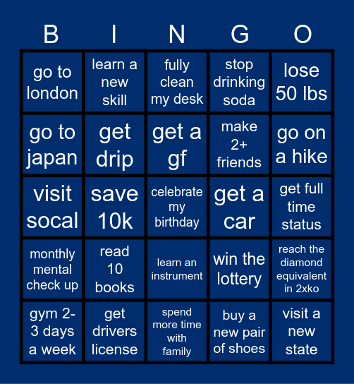 2025 Bingo Card