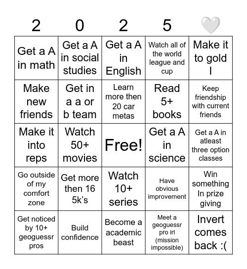 2025 bingo Card