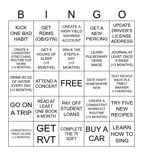 2025 GOALS Bingo Card