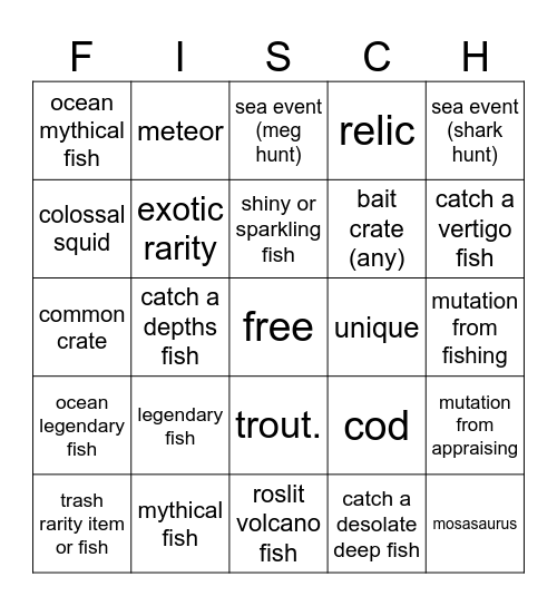 fisch bingo Card