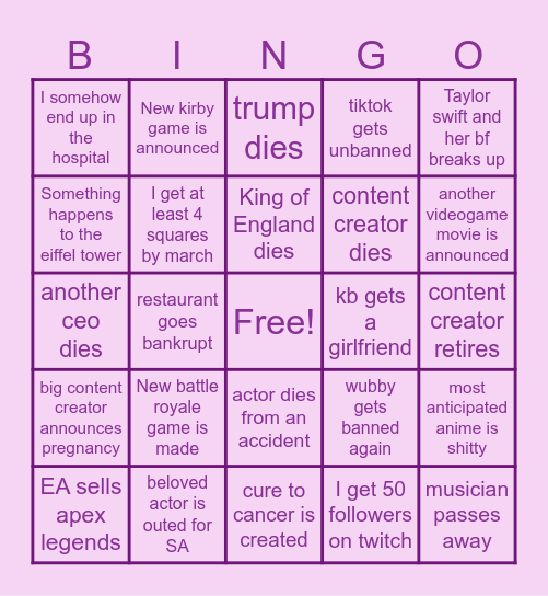 2025 BINGO Card