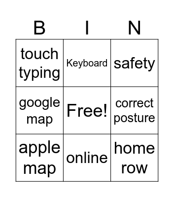 Online Safety Bingo Card