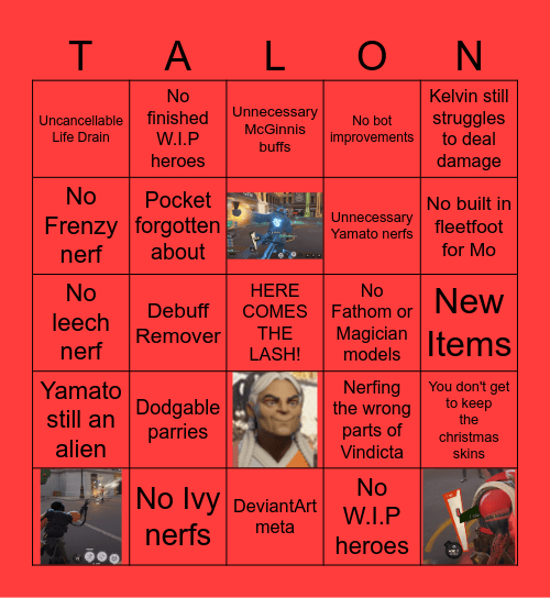 Deadlock update bingo Card