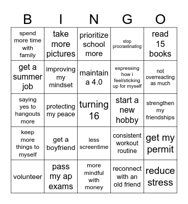 2025 bingo Card