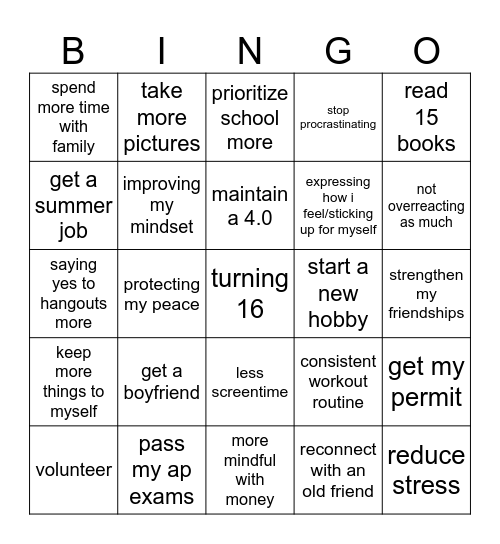 2025 bingo Card