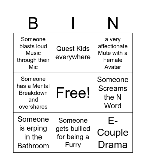 Black Cat Bingo Card