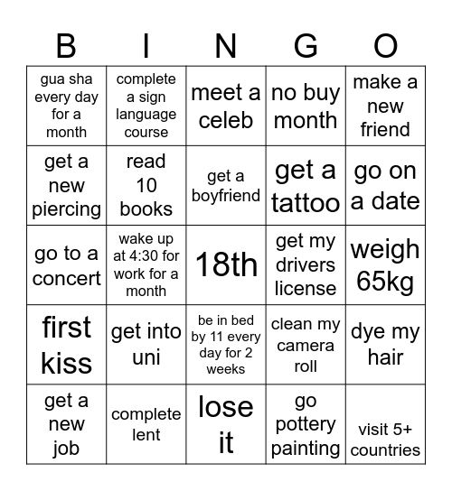 2025 BINGO Card