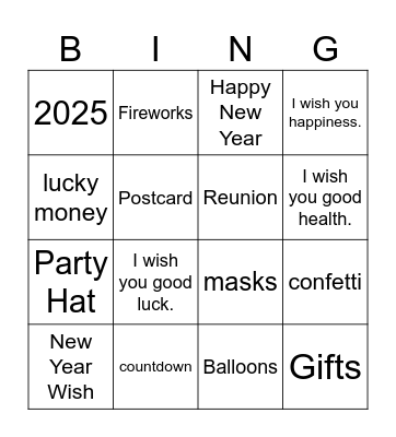 New Year 2025- Junior- Bloom's Lab Bingo Card