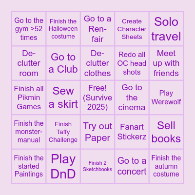 2025 Bingo Card