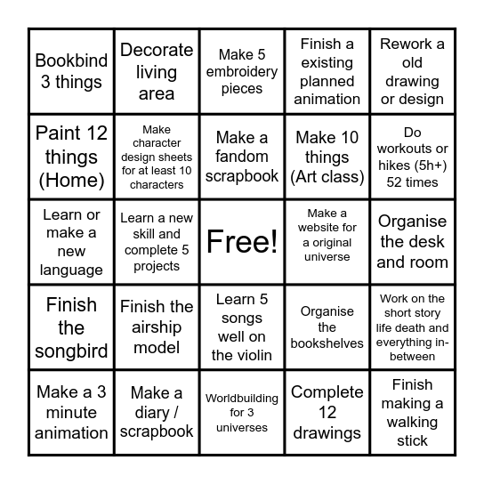 2025 Bingo Card