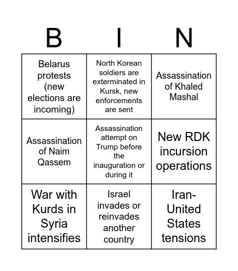 2025 bingo card Bingo Card