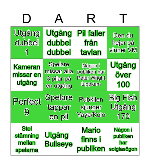 DART VM BINGO Card