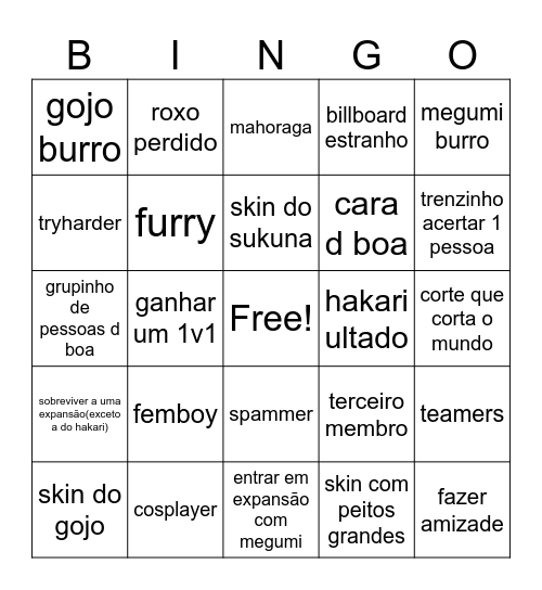 jjs bingo Card