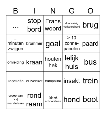 Trein Blih fun Bingo Card