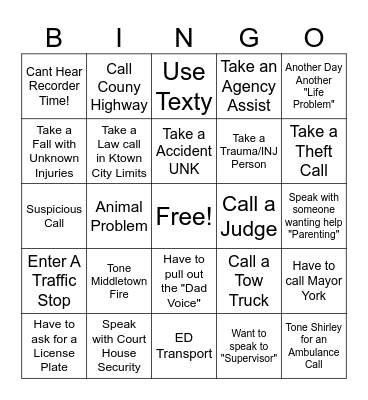 Dispatch Bingo Card