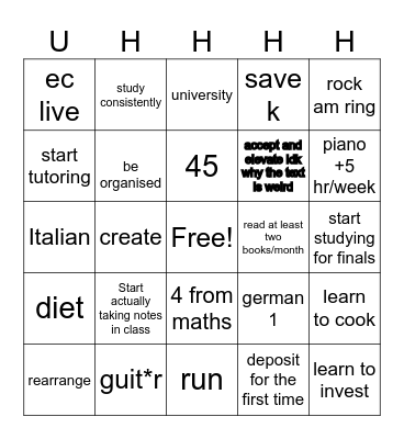 2005 Bingo Card