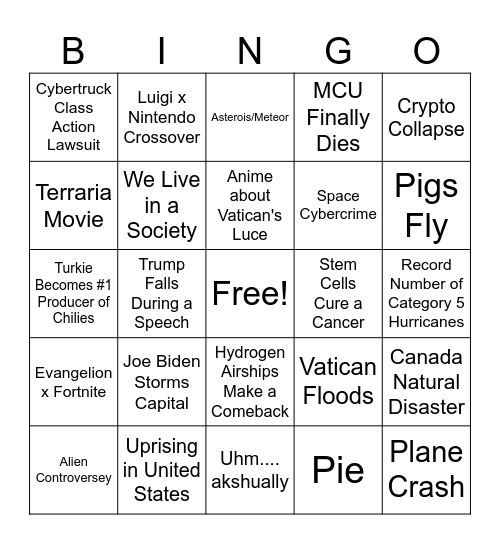 2025 BINGO Card