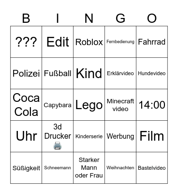 Dünnschiss Bingo Card