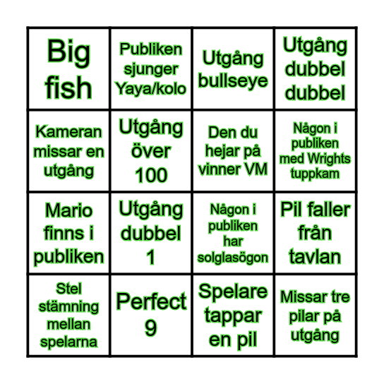 DART VM BINGO Card