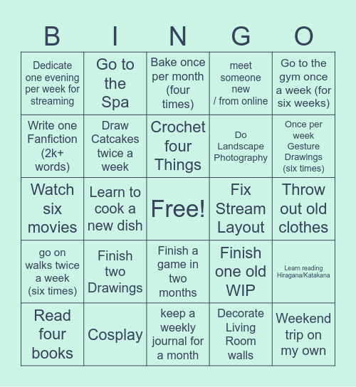 2025 Bingo Card