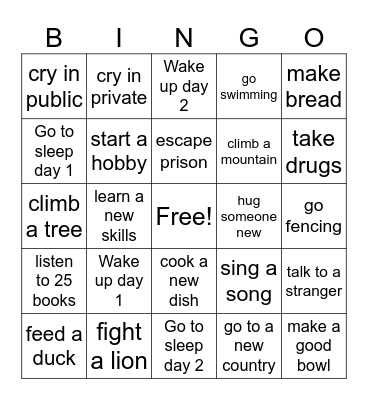 Bobs year bingo Card