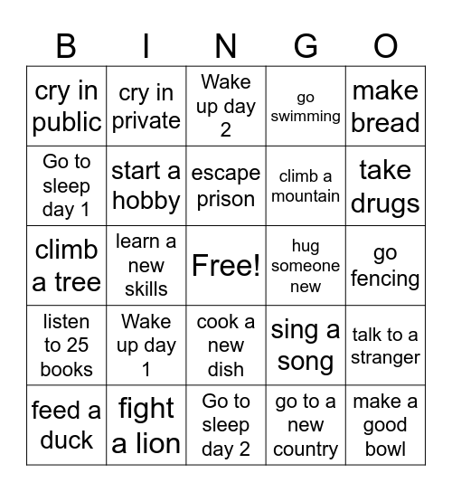 Bobs year bingo Card