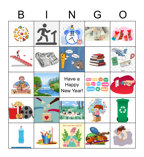 New Year's Resolution Bingo! Bingo Card