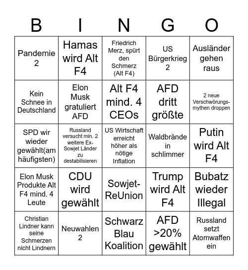 2025 Bingo Card