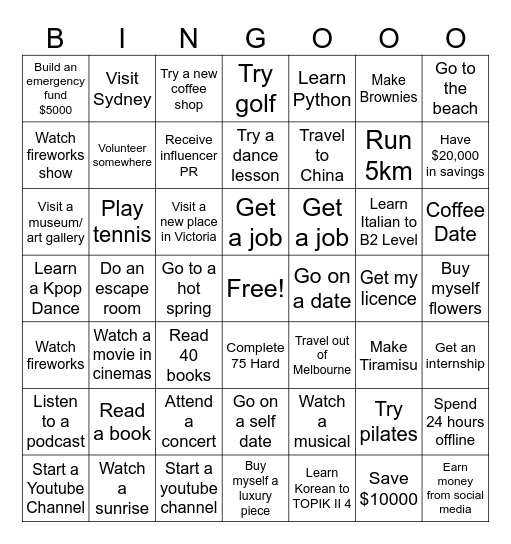 2025 BINGO Card