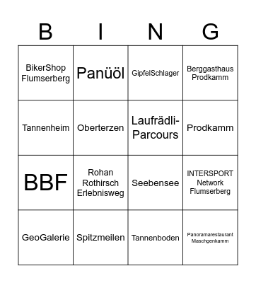 Saisonschluss-Abend Bingo Card