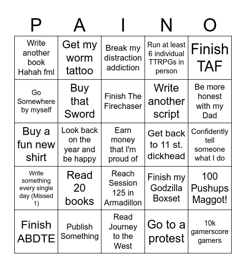 I'm Joining in Guys Bingo Card