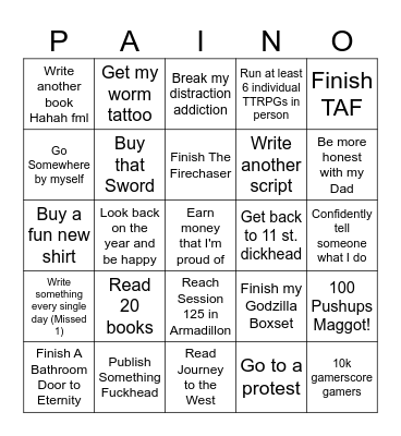 I'm Joining in Guys Bingo Card