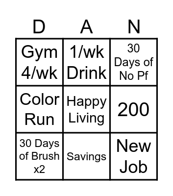 2025 Bingo for Danny Bingo Card