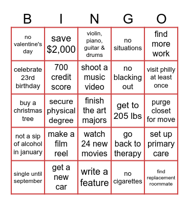 2025 Bingo Card
